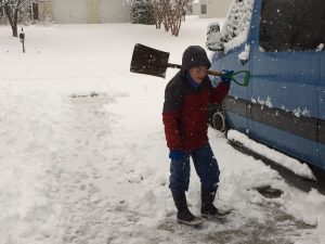 Mark shoveling