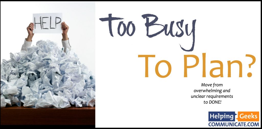 Too Busy To Plan logo