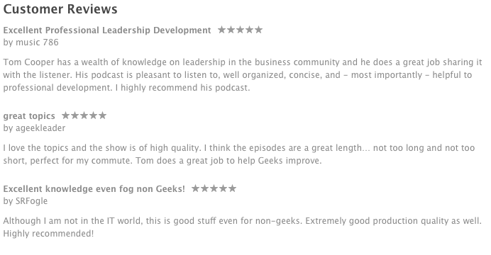 itunes podcast reviews
